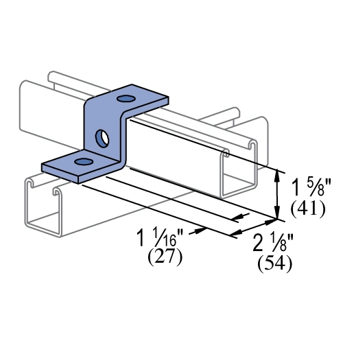 2 Hole "Z" Shape Fitting for 13/16" (21mm) Series Strut Channel